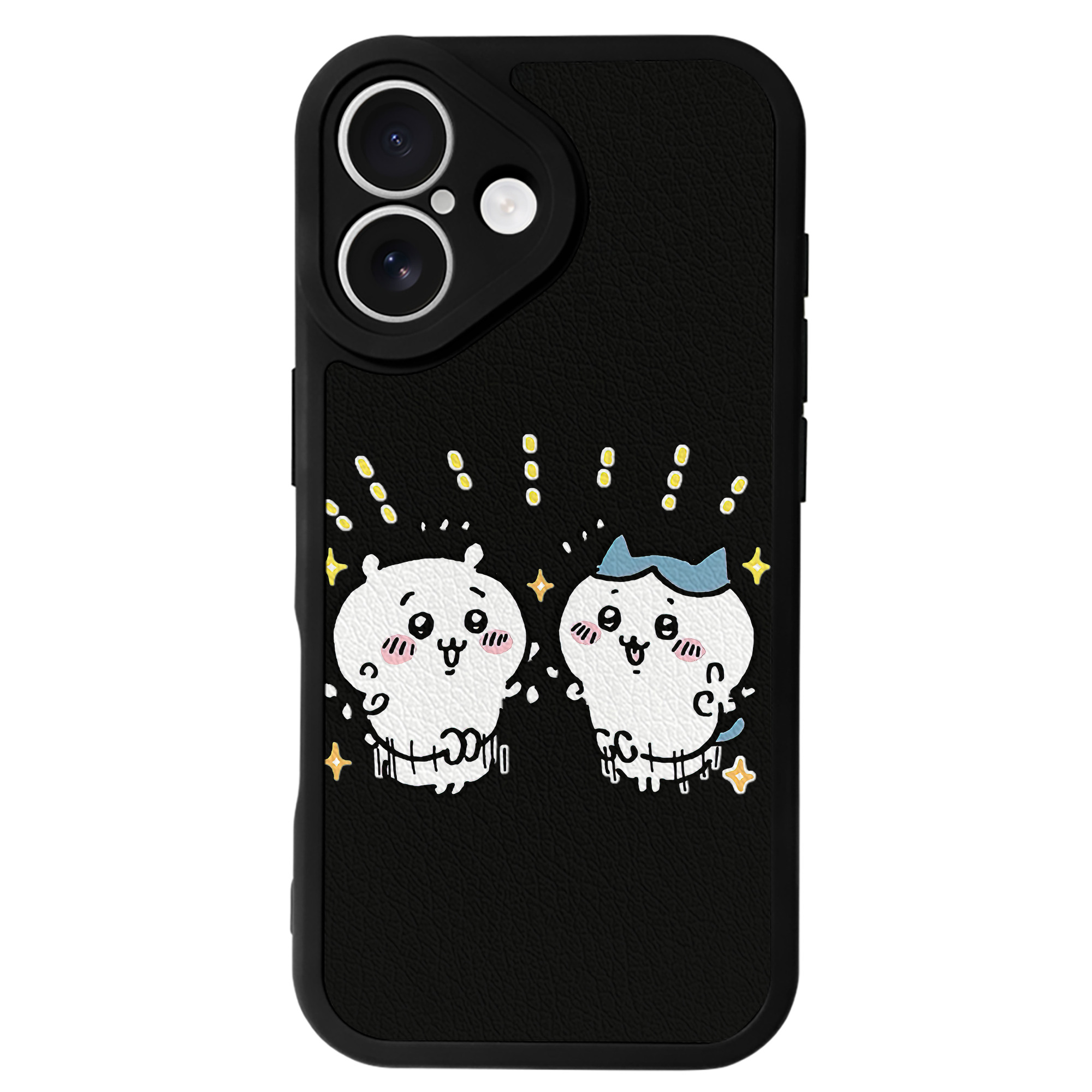 （画像用） ちいかわ ハチワレ Chii-kawa hachiware 【iPhone 16シリーズ対応】シリコンスマホケース（レザー調） 材質：シリコン